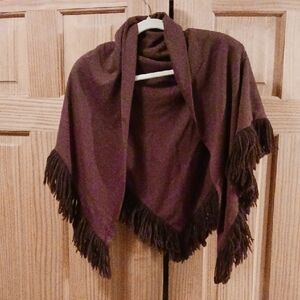 Brown Fringed Shawl